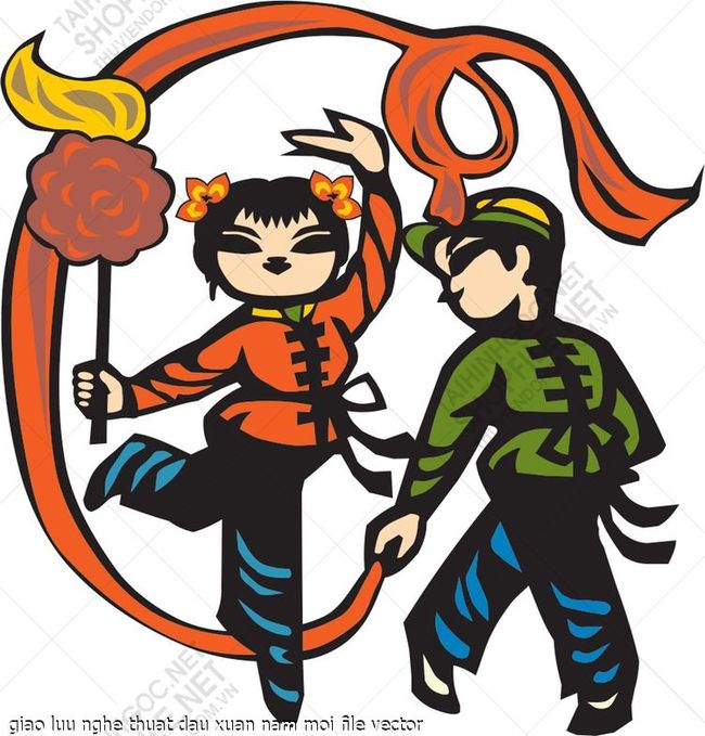 giao luu nghe thuat dau xuan nam moi file vector